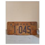 1940 Texas license plate