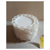 11 ct milk glass plates 8"