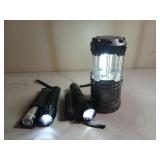 Asst flashlights, battery operated LED camp light