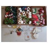 Box of asst Christmas decor, candle holders,