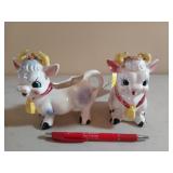 Pair of cow sugar & creamers Japan