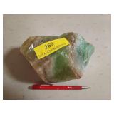 Green slag glass 4 x 7