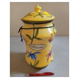 Ceramic biscuit jar w/ lid 12"