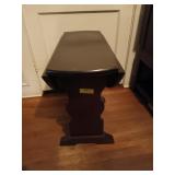 Wood side table w/ fold down sides 23 x 26 open,