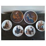 6 asst Norman Rockwell decorative plates 1978 -