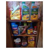 Wooden 2 door cabinet with contents 25x20x14