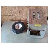 12" plastic stool/caddy, new 4.10/3.50-4 tire
