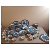 100+ Pcs Courier and Ives dishes, asst patterns