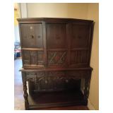 Spanish oak 3 door 3 drawer china hutch 63x47x17