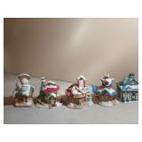 Asst Christmas village buildings 13 ct &