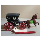 Cast iron horse & buggy
