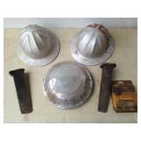 Aluminum hard hats, splitting wedges, Chevrolet