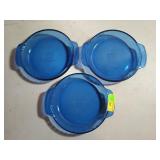 3 Anchor Hocking 9" pie plates