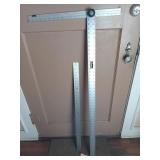 4 ft Richard T square, and 3 ft metal ruler