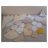 Asst doilies, crochet tablecloths