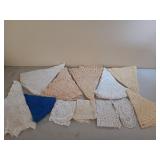 Asst doilies, crochet/crossknit tablecloths