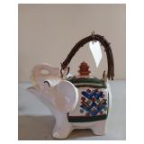 Ceramic elephant pitcher w/ handle 8.5x8x4 Japan