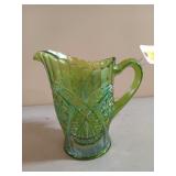 Carnival glass pitcher 9"