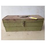 Metal toolbox with tray 7.5 x 19 x 7.5 w/