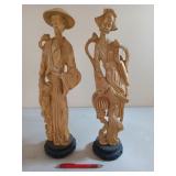 Emperor and Emperess Oriental ivorine statues 19"