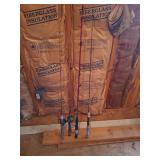 4 fishing rods, reels: 2- 5