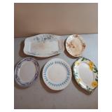 Box of assorted platters, one is Franciscan but