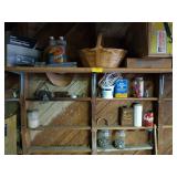 Wall contents: metal shelf brackets, Sears AM/FM