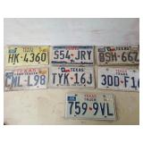 5 pair of Texas embossed license plates, 2