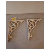 Heavy, cast iron pair of shelf brackets, 15X11in