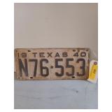 1940 Texas license plate