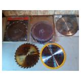2 new, 3 used 10" saw blades