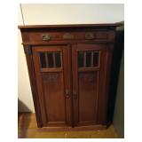 Walnut art Nouveau Cabinet, Early 20th Century