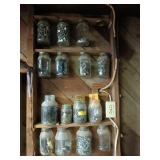 15 asst glass jars of all sorts of hardware: