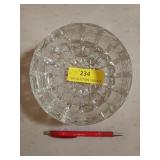 Heavy cut glass ashtray 6.5 x 2.5