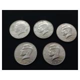 5 ct Kennedy half dollars: 1990, 1991, 1997,