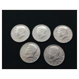 5 ct Kennedy half dollars: 1971, 1972