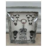 Bedazzled corkscrew wine stopper set