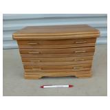 Nice pine jewelry box w/ 3 drawers 9x13.5x7