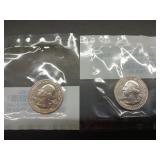 2017 S, 2018 S uncirculated quarters