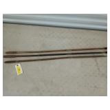 Old wooden gun cleaning rods 36"-38"