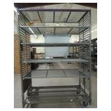 Rolling metal shelving rack w/ 5 adjustable