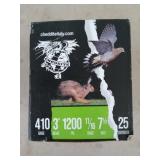 25 rounds 410 ga 3" 11/16 oz 7 1/2 shot