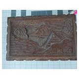 Hand-carved wooden jewelry box for Mexico 4x10x6.5