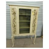 Wooden carved leaf pattern china cabinet 61x40x17