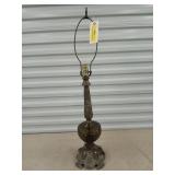 34" bronze & glass lamp