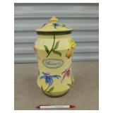 Ceramic biscuit jar with lid 12"