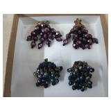 2 pair of beaded dangle earrings