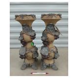 2 candle stands 18" has a few chips