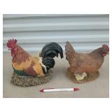 Rosin rooster and hen decor 7.25"