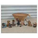 Asst angel, other figurines, basket
